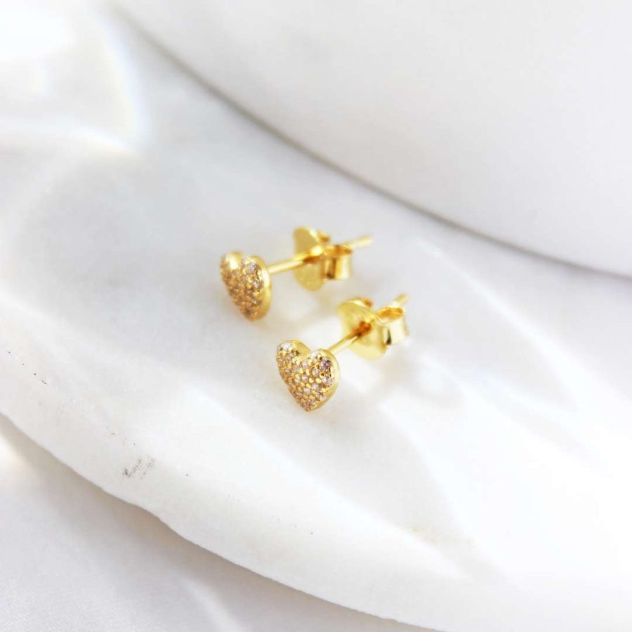 Ava Heart - Earrings 18K Gold Plate Zirconia