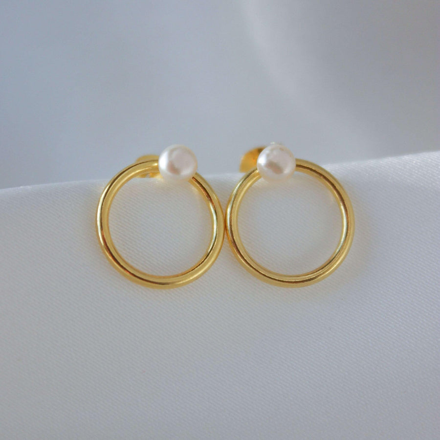 Peony - Pearl Earrings 18k Gold Plate