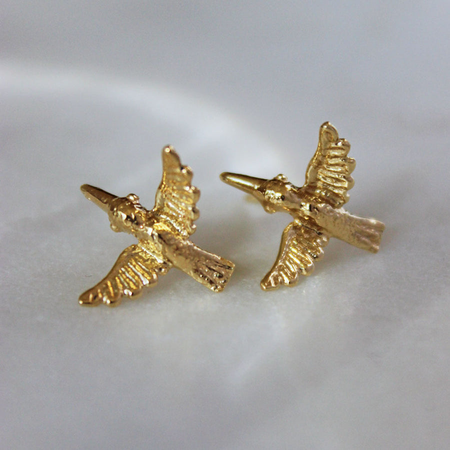 Hummingbird - Earrings 18k Gold Plate