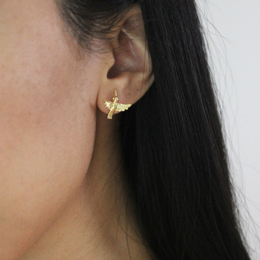 Hummingbird - Earrings 18k Gold Plate