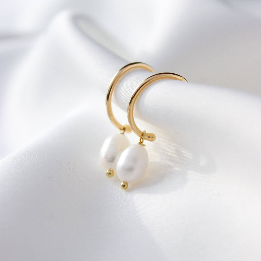 Quinn - Pearl Earrings 18k Gold Plate