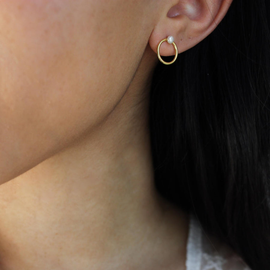 Peony - Pearl Earrings 18k Gold Plate