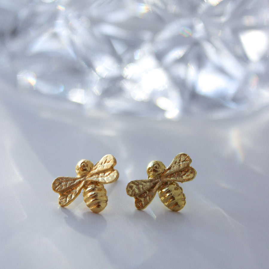 Solitary Bee - Earring 18k Gold Plate